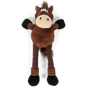goDog Checkers Skinny Horse Squeaky Plush Dog Toy, Chew Guard Technology - Brown, Large - 1 of 1