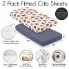Sweet Jojo Designs Baby Boy Fitted 100% Cotton Muslin Crib Sheets Set Watercolor Sports Theme Blue Brown and Orange 2pc - 4 of 4