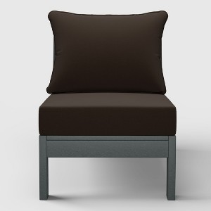 WestinTrends  Avalon Outdoor HDPE Deep Seating Modular Armless Patio Chair with Patio Cushions - 1 of 4