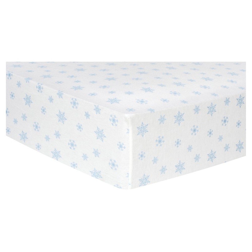 UPC 846216049064 product image for Trend Lab Deluxe Flannel Fitted Crib Sheet - Blue Snowflakes | upcitemdb.com