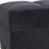 HomeRoots 52" Black and Brown Microfiber Tufted Storage Ottoman - 4 of 4