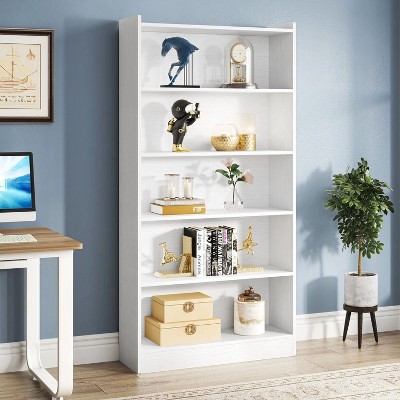 Hommoo Wood Bookcase, 72" Tall Bookshelf with 6-Tier Open Storage Shelves