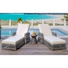Okak 1PCS Outdoor Long Reclining Patio Chaise Lounge with Polyester Wicker Frame,Deck Lounge Pool Chair with Removable Cushions for Poolside,Beige - 2 of 4