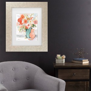 Trademark Fine Art Sheila Golden Vase with Orange Cat Matted Framed Art - 1 of 4