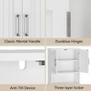Over The Toilet Storage Cabinet, Freestanding Double Door Bathroom Storage Organizer with Anti-Tip Device White - 4 of 4