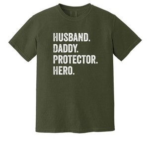 Simply Sage Market Men's Husband Daddy Protector Hero Short Sleeve Garment Dyed Tee - 1 of 2