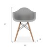 HomeRoots Gray And Natural Heavy Duty Plastic And Solid Wood Dining Arm Chair - 3 of 4