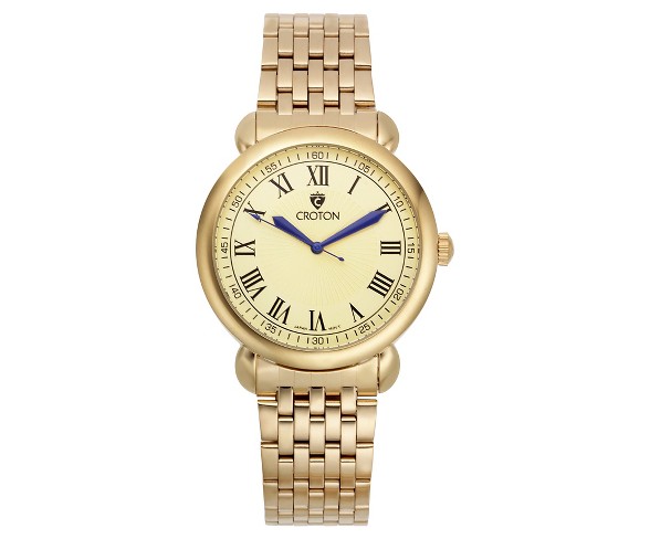 Men's Croton Analog Watch - Gold Champagne Dial