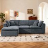 KWPZQEB 110.2" Modern L-Shape Sofa, Chenille Floor Modular Sofa with 2 Pillows, 4 Seater Couches Sofa with Deep Seat for Living Room - 3 of 4