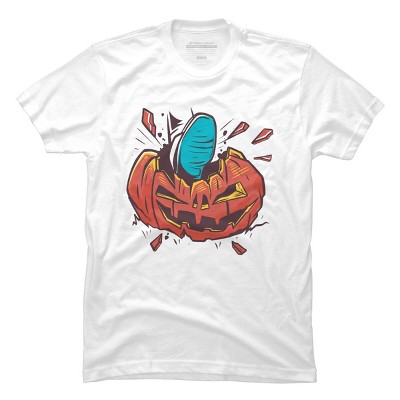 Men's Design By Humans Halloween smashed pumpkin By BlackBerry55 T-Shirt