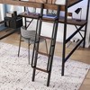 Full Size Metal Loft Bed with Desk Metal Loft Bed with LED Light and Charge Station Black - 4 of 4