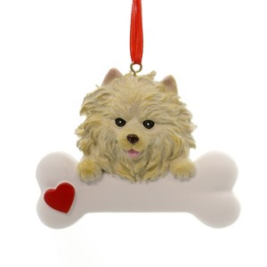 Personalized Ornament 3.0 Inch Pomeranian Dog Best Friend Bone Tree Ornaments - 1 of 2