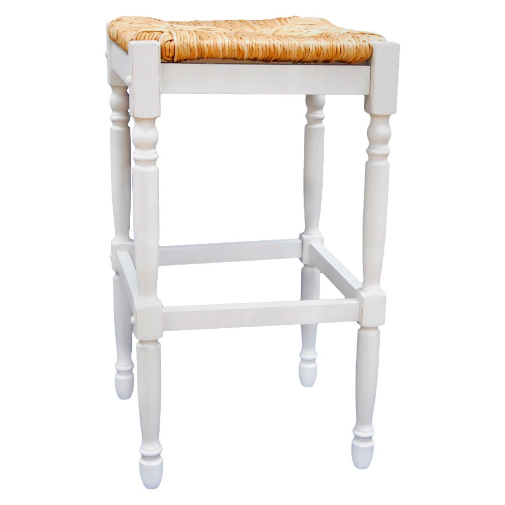Photos - Chair 29.25" Turner Barstool Antique White - Carolina  and Table Light Milk