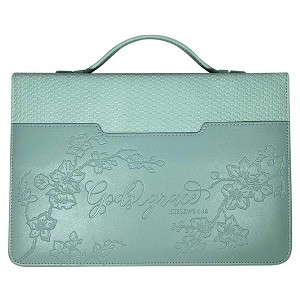 White Dove Designs Bible Cover-Debossed w/Weave Pattern-God's Grace-Mint-XLG - 1 of 2