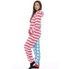#followme Womens One Piece American Flag Adult Bodysuit Hooded Pajamas - Red, White, & Blue - 2 of 3