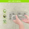 Aoibox 2 Pack Corner Shower Caddy, Wall Mounted Bathroom Shelf with 4 Removable Hooks, No Drilling Stainless Steel Storage for Shampoo, Body Wash,etc. - 2 of 4