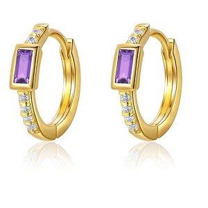 Molenia CZ Hoop Earrings, 14K Gold Plated 925 Sterling Silver Dainty Earrings for Women, Elegant Jewelry Gift for Her - 1 of 4