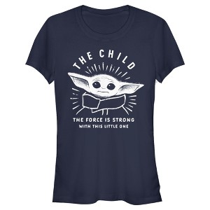 Juniors Womens Star Wars The Mandalorian The Child Force Is Strong T-Shirt - 1 of 3