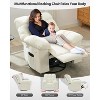 Rocking Recliner Chair, 360° Swivel & 30° Rocking, Upholstered Fabric Nursery Chair with Side Pockets, Steel Frame for Small Spaces - 2 of 4