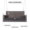Sapphtopaz Porch Swing Sets for Backyard Wicker Hanging Swing 2-Seat Swing Chair with Cushions and Hanging Chains for Garden, Backyard, Terrace - 4 of 4