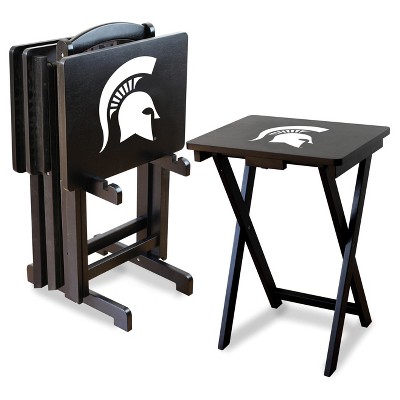 NCAA Imperial TV Trays with Stand -  4pk Michigan State Spartans