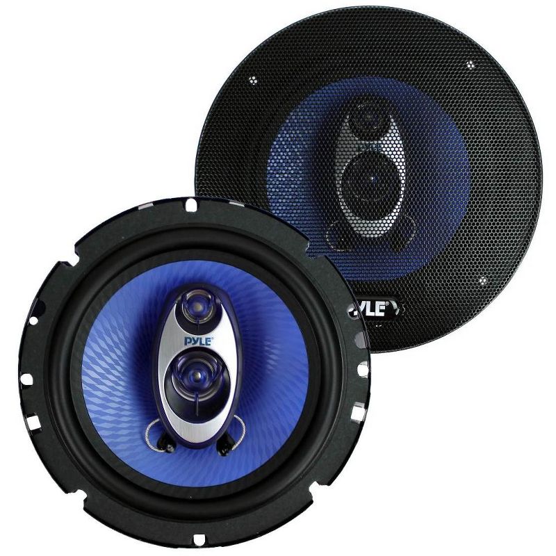 Pyle PL63BL 6.5" 360 Watts 3-Way Car Audio Coaxial Speakers PAIR Blue, 1 of 7