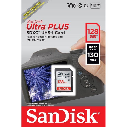 SanDisk Ultra PLUS 128GB SD Card - image 1 of 4
