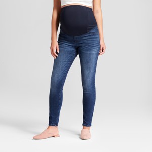 Maternity Crossover Panel Skinny Jeans - Isabel Maternity by Ingrid & Isabel Dark Wash 10, Women