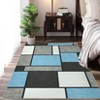 Washable Modern Patchwork Rug Non Slip Low Pile Rug Soft Contemporary Throw Floor Cover Foldable Indoor Carpet for Living Room Bedroom Playroom填 - 4 of 4