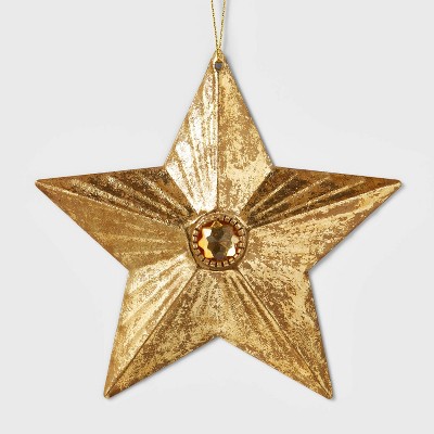 Metal Star Christmas Tree Ornament Gold - Wondershop™