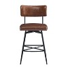 DOMETOUR 26'' Retro Swivel Counter Stools Set of 2 with Iron Frame PU Sponge Cushion Footrest for Kitchen Dining Room - 4 of 4