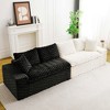 KWPZQEB 120.08" Luxury Turtle Sofa, Color-Block Velvet Sofa with 6 Pillows, Mid Century Modular Floor Sofa for Living Room, Apartment - 2 of 4