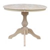 36" Kent Round Top Pedestal Dining Table with 12" Leaf - International Concepts - image 3 of 4