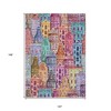 Red Gold And Teal Blue Village Houses Washable Indoor Outdoor Area Rug - 3 of 4