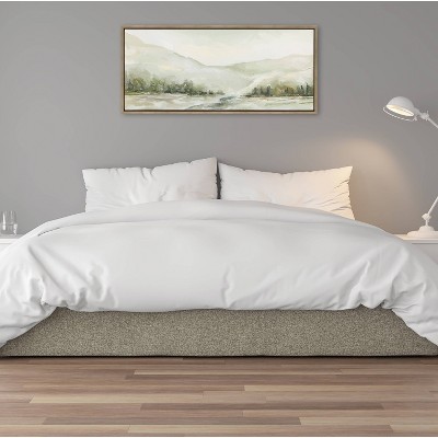 Winter Landscape Gold Framed Canvas Wall Art, 18x40