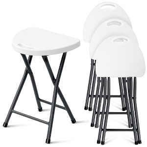 SKONYON 4PC 18"H Portable Folding Stool Foldable Camping Chair with Built-in Handle - 1 of 4