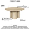 Royal Hampton Round Top with 3 Pillar Legs Mango Wood Coffee Table, 35.5 Inch - 4 of 4