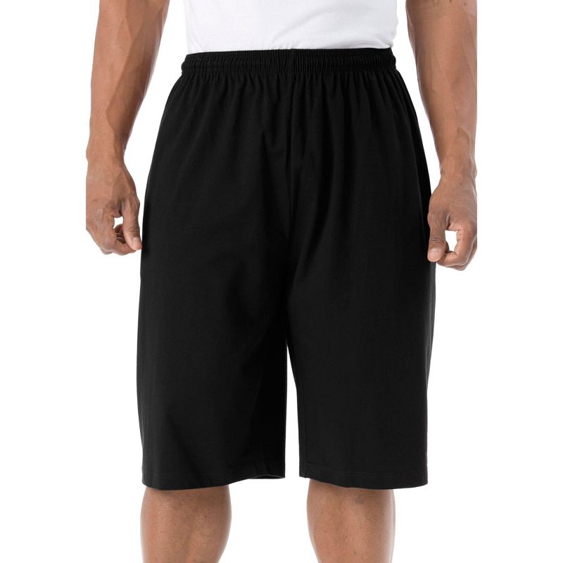 KingSize Men's Big & Tall Lightweight Extra Long Jersey Shorts, 1 of 2