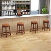 Tangkula Counter Height Bar Stool Set of 4 24Inch Swivel Stool Solid Wood Frame Kitchen Stools - 2 of 4