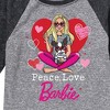 Boys' - Barbie - Peace Love Barbie Raglan Graphic T-Shirt - 2 of 4