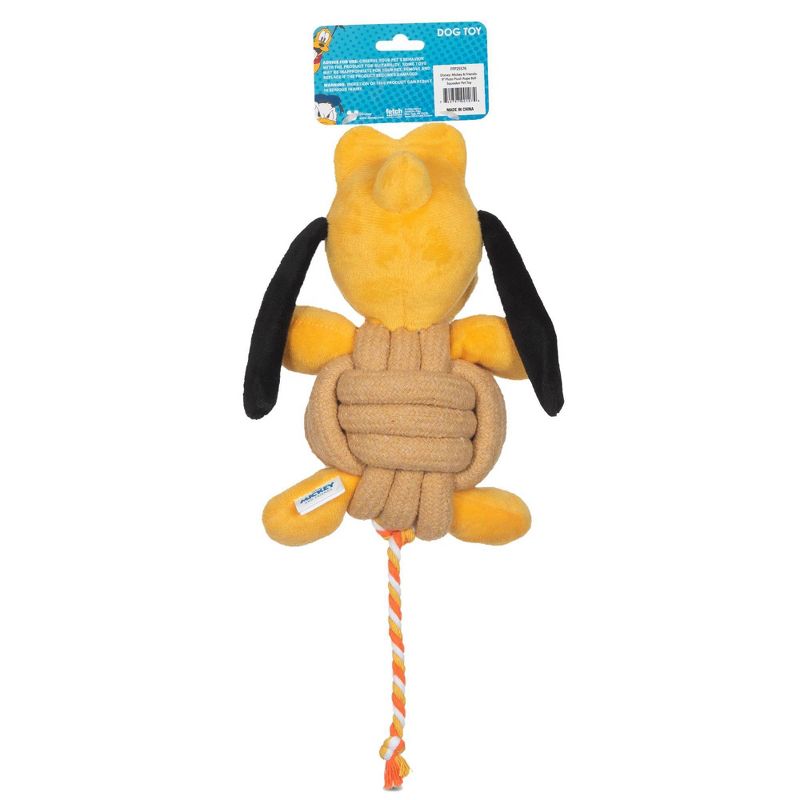 Disney Pluto Plush Rope Ball Squeaker Dog Toy - 9&#34;, 4 of 8