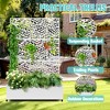 TOAOTBNBO Metal Raised Garden Bed with Leaf Pattern, Outdoor Planter Box with Wheels, Modern Privacy Screen for Garden and Patio - 4 of 4