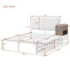Full-Size Metal Platform Bed with Two-Level Storage Shelves and Wooden Storage Cabinet - 4 of 4
