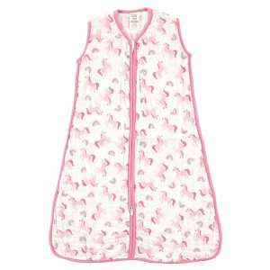 Luvable Friends Baby Girls Sleeveless Muslin Cotton Sleeping Bag, Sack, Blanket, Rainbow Muslin - 1 of 2