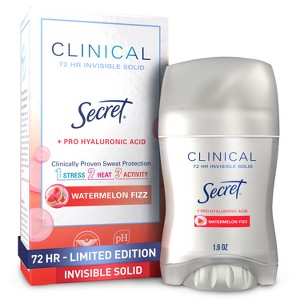 Secret Clinical Strength Invisible Solid Antiperspirant and Deodorant - Watermelon Fizz - 1.6oz - 1 of 4