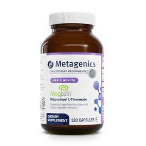 Metagenics Magnesium L-Threonate: 147mg Magtein for brain health. Non-GMO, gluten-free mineral supplement,120 capsules. - 1 of 4