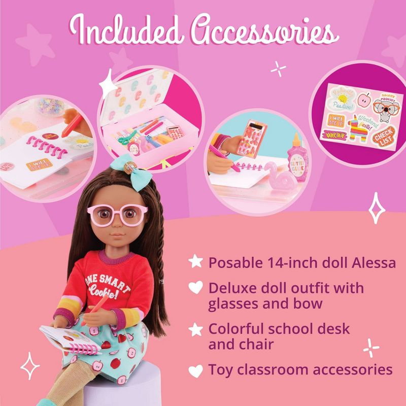 Glitter Girls 14&#34; Doll and Accessories Alessa &#38; School Desk Playset, 6 of 12