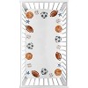 Sweet Jojo Designs Boy Photo Op Fitted Crib Sheet Watercolor Sports Theme Blue Brown and Orange - 2 of 4