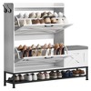 Mlmh & Kngwa 47.2"W Modern Storage Shoe Cabinet,Freestanding Entryway Shoe Rack with 2 Flip Drawers - 2 of 4