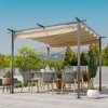 10' x 10' Outdoor Retractable Pergola Canopy, Metal Patio Shade Shelter for Backyard, Porch Party, Garden, Grill Gazebo - 2 of 4